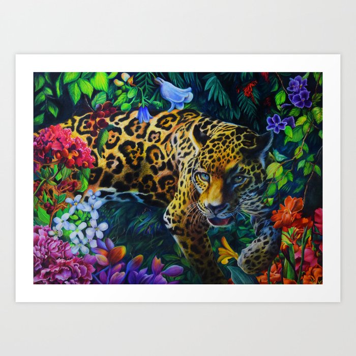 Jaguar Wildcat Drawing Art Print