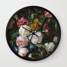 Jan Davidsz de Heem - Still Life with Flowers in a Glass Vase Wall Clock