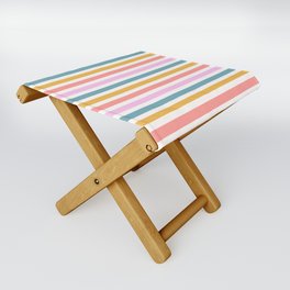 Cute Colorful Horizontal Striped Pattern Folding Stool