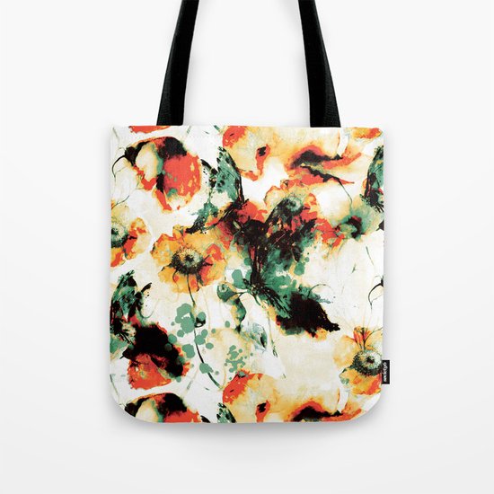 Flowers And Butterflies Tote Bag