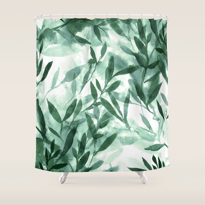 Changes Hunter Green Shower Curtain by mjmstudio Society6
