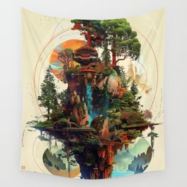 Floating Island World Wall Tapestry