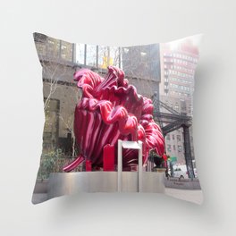 Public artwork - red flower Throw Pillow