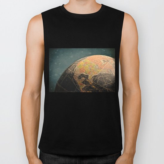 Where I Am (Vintage Globe) Biker Tank