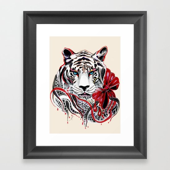 White Tiger Framed Art Print