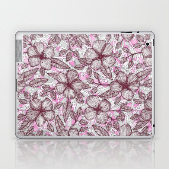 Spring Blossom in Marsala, Pink & Plum Laptop & iPad Skin