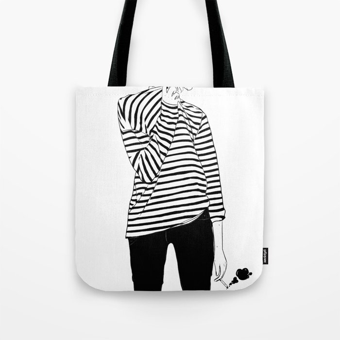 Black Stripes Tote Bag