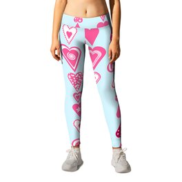 Pink Chain of Hearts Leggings