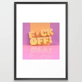 3d funny text Framed Art Print