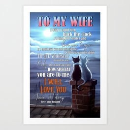 Cat Gift - to my wife - love your husband Art Print