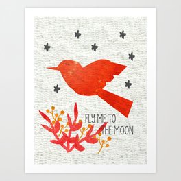 Fly me to the moon Art Print | Animal, Illustration 