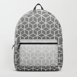 Cubes pattern black glitter Backpack