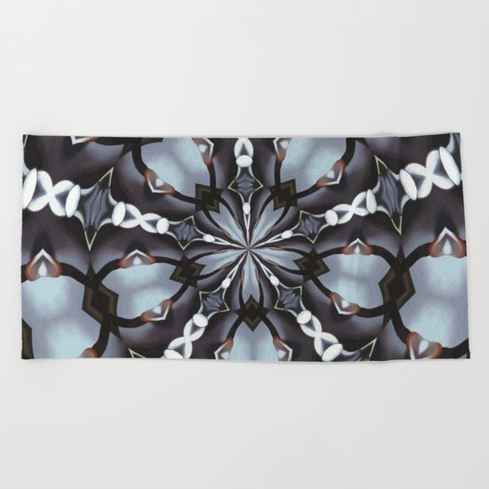 Shades Of Blue Kaleidoscope Beach Towel