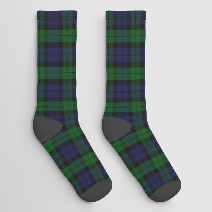 Large Military Blackwatch Scottish Tartan Plaid Socks