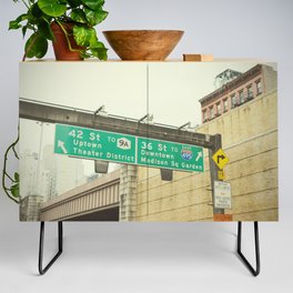 New York Arrival | Highway signs | Downtown Madison Square Garden | Midtown Manhattan Credenza
