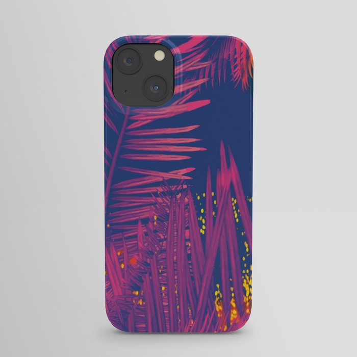 Pink Palms With Fireworks iPhone Case