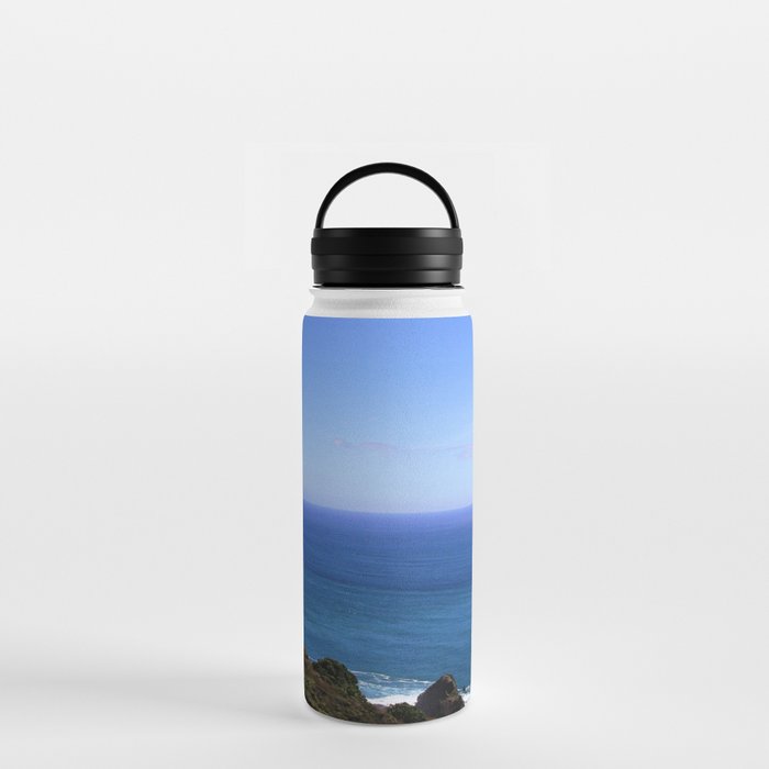 New Zealand Photography - Ocean Waves Hitting The New Zealand Coast Water Bottle