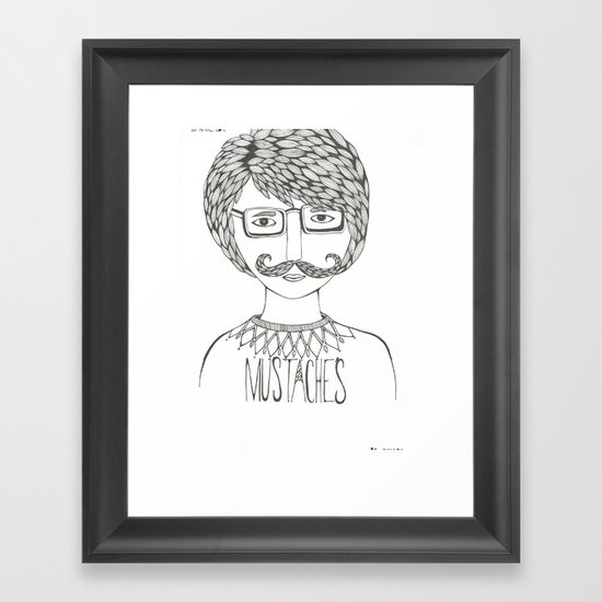 Moustaches Framed Art Print