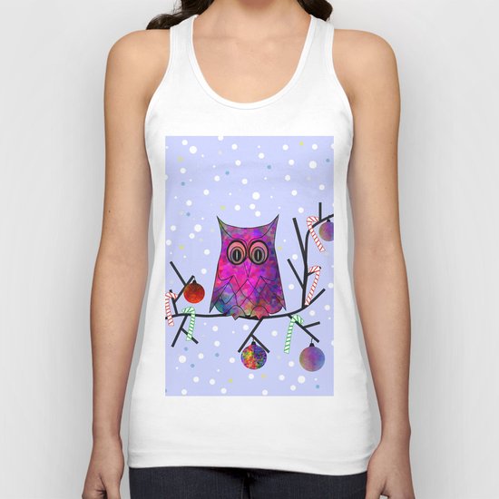 The Festive Owl Unisex Tank Top