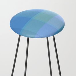 Amera - Geometric Modern Minimal Colorful Retro Summer Vibes Art Design in Blue Counter Stool
