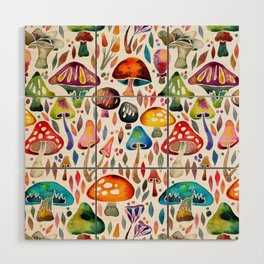 Mushroom Magic – Rainbow Wood Wall Art
