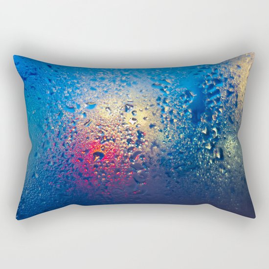 Condensation 10 - Lagoon | Blue Rectangular Pillow