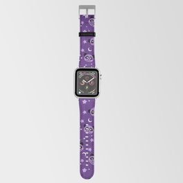 Pastel goth spooky panda bear purple pattern with stars Apple Watch Band