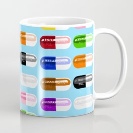 Pill Popper Coffee Mug | Medication, Contemporary, Fine, Blue, Metz, White, Playful, Jaymie, Digital, Art 