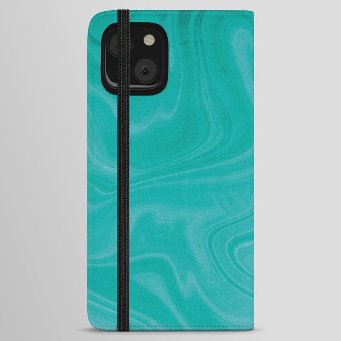 Aqua Swirl Marble iPhone Wallet Case