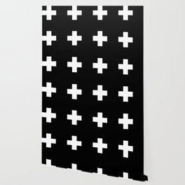 Swiss Cross Black Wallpaper