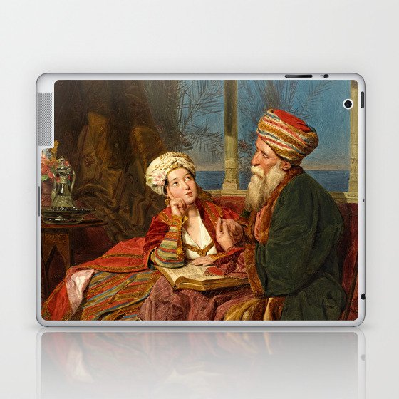 The Lesson, 1837 by Ferdinand Georg Waldmuller Laptop & iPad Skin