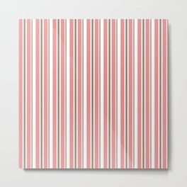 Dusty Rose Pink and White Vertical Stripes Metal Print | Verticalstripes, Nauticalcoastal, Geometricpattern, Midcenturymodern, Colorfuldecorative, Summerspring, Simpleplain, Nordicscandinavian, Trendyabstract, Graphicdesign 