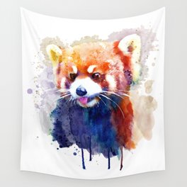Red Panda Portrait Wall Tapestry