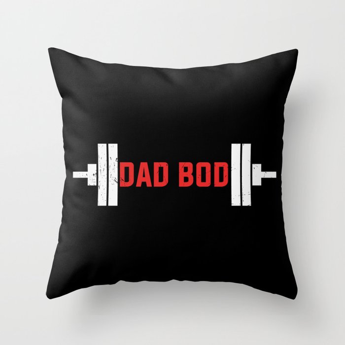 Dad Bod Workout Throw Pillow