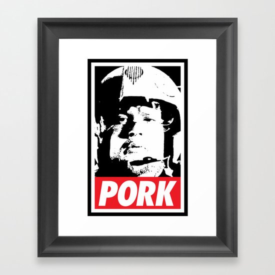 PORKINS HAS A POSSE Framed Art Print