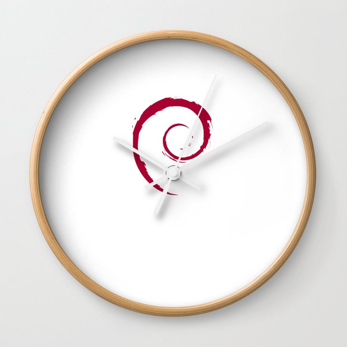 Debian Official Spiral Swirl Logo T-Shirt Wall Clock