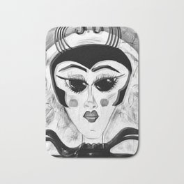 Maleficent the Bee Queen black and white edit Bath Mat