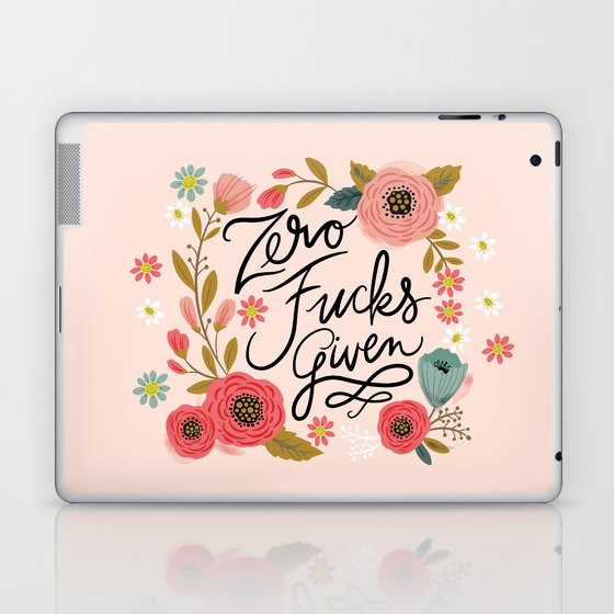 Pretty Swe*ry: Zero Fucks Given, in Pink Laptop & iPad Skin