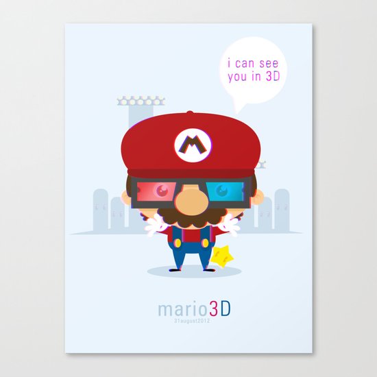 mario 3d Canvas Print