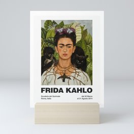Frida Kahlo Exhibition Poster Frida Kahlo Self Portrait with Thorn Necklace and Hummingbird Roma Mini Art Print
