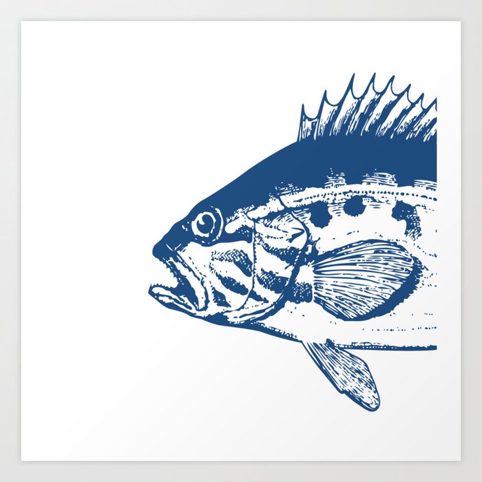 Vintage Fish Left Side Art Print