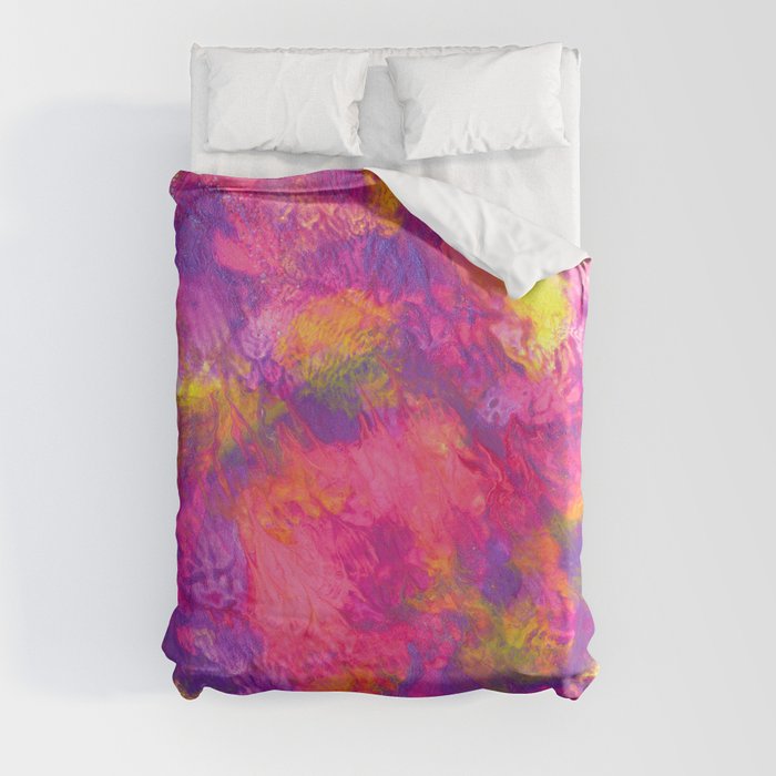 Glittery and Colorful Abstract Sunset Duvet Cover