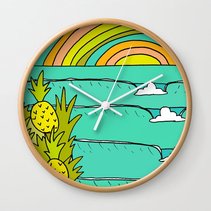 pineapple fields and endless summer vibes Wall Clock