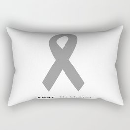 Fear Nothing: Silver Ribbon Awareness Rectangular Pillow