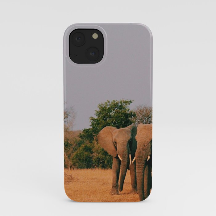 elephants during sunset iPhone Case