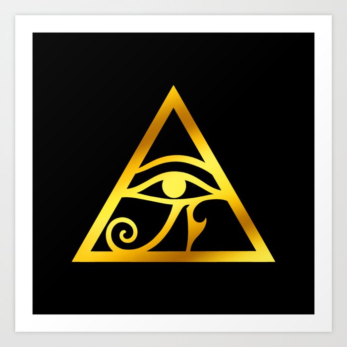 Eye of Horus. Egyptian protection symbol, lucky charm. Golden Art