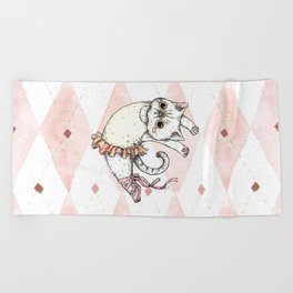 dancing cat Beach Towel