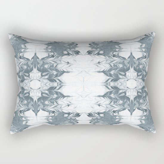 Haru - spilled ink modern abstract marble painting indigo ink splash swirl ocean waves water sea Rectangular Pillow