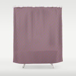 [ Thumbnail: Orchid and Green Colored Lines Pattern Shower Curtain ]
