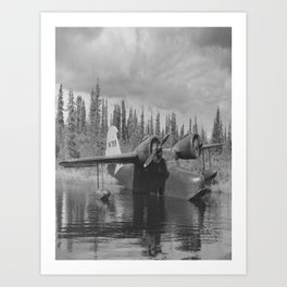 Vintage Water Aircraft Photograph Art Print | Airplane, Altitude, Wings, Propeller, Waterplane, Aviation, Photo, Aircraft, Fly 